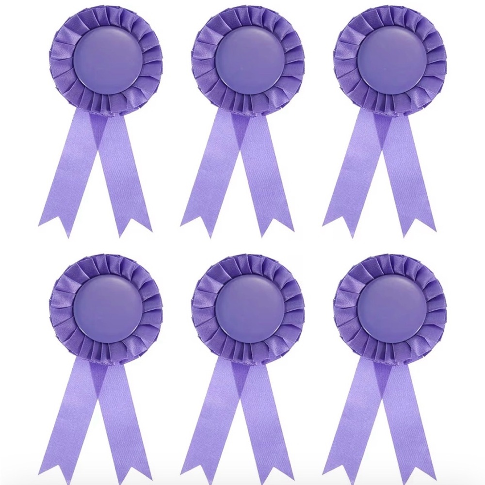 Purple Award Rosette Ribbons - Pack of 5